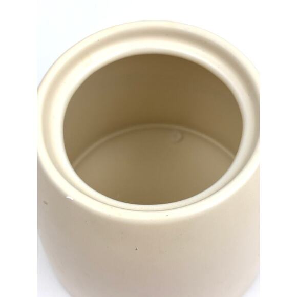 Umbra Mono Beige Ceramic Canister Lidded Jar Minimalist 5" - Picture 13 of 15